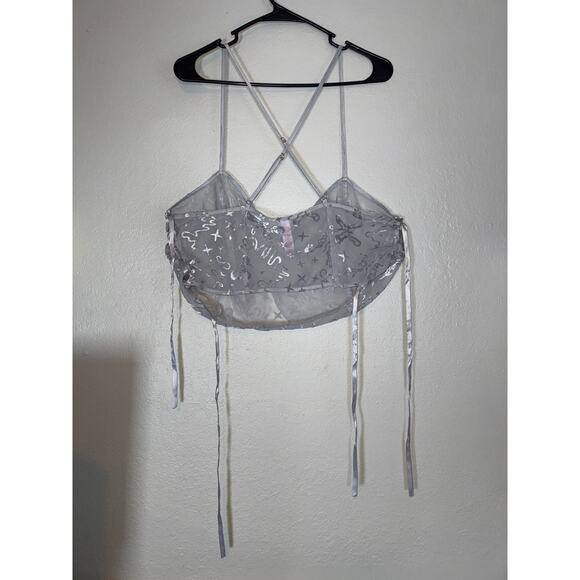 Savage X Fenty Devore Dreams  Burnt Out Velvet Sleep Sheer Gray Cami Womens 2X - Picture 6 of 9